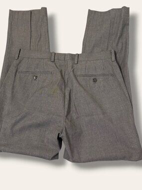 Calvin Klein Dress Pants Mens 32 Gray Pleated Business Slacks 32x30 Stretch